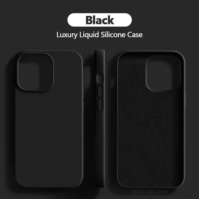 For iPhone 15 14 13 12 11 Pro Max Case Square Liquid Silicone Phone Case For iPhone 15 14 XR X XS 7 8 Plus Soft Shockproof Cover