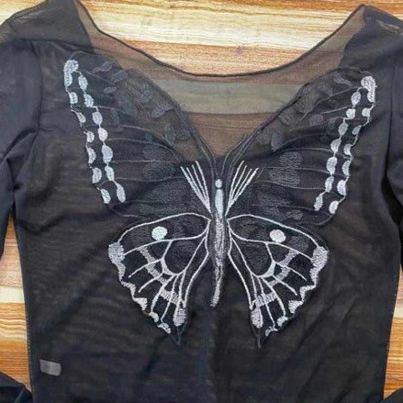 Sunscreen Long Sleeved T-shirt for Women's Summer Slimming and Versatile Butterfly Mesh Top for External Wear