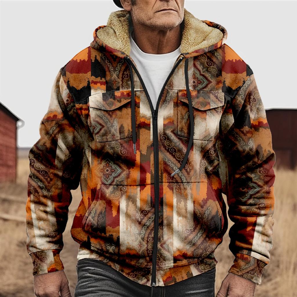 Мужская утолщенная куртка на пуговицах с двойным карманом и карманной вставкой, хлопковая куртка