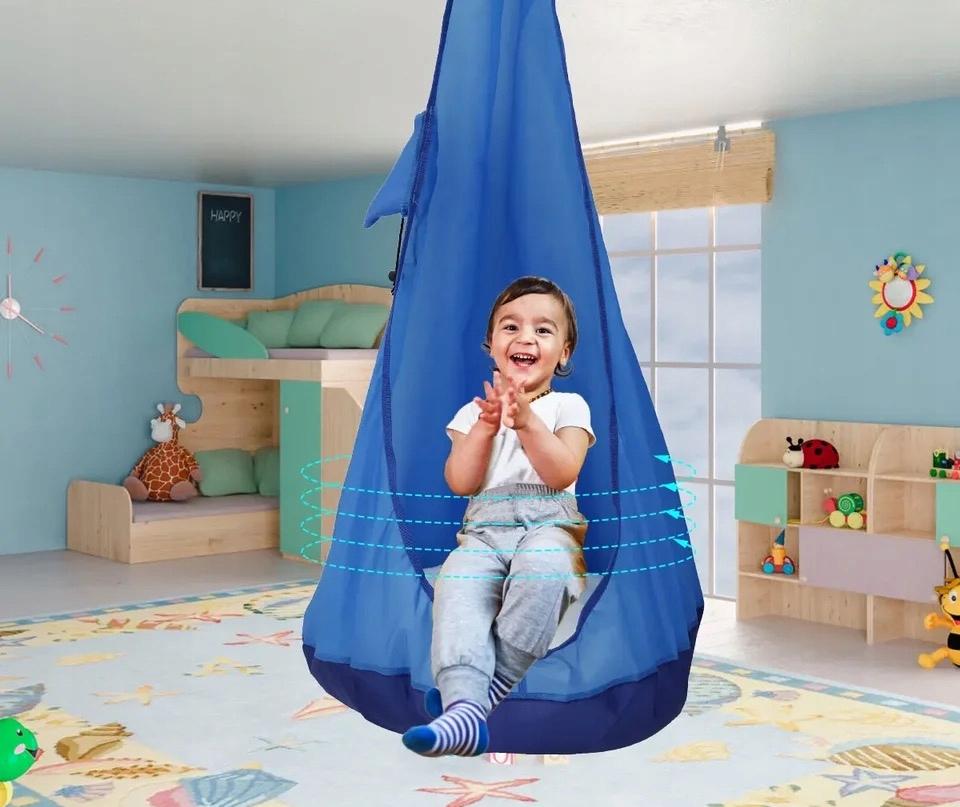 Garden Swing Cocoon For Children Hanging Chair For Room Blue