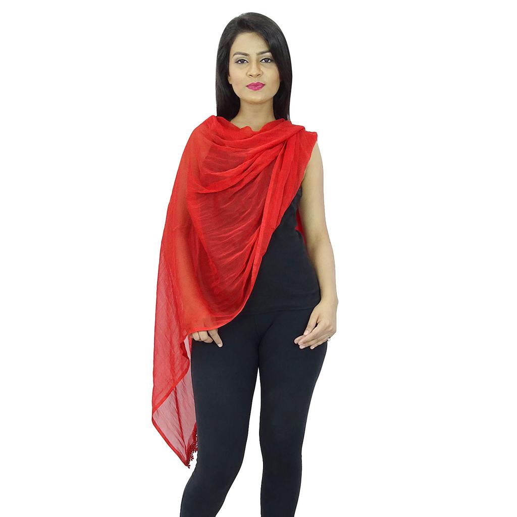 Повязка на шею Длинный палантин из смеси шифона Dupatta Женская одежда Индийские шарфы Chunni