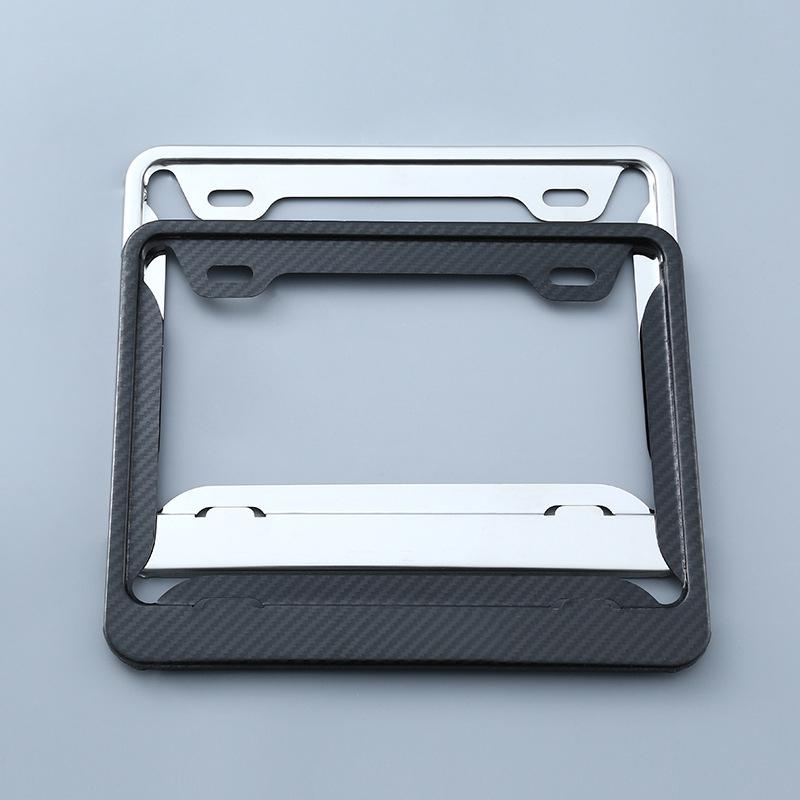 Motorcycle Carbon Fibe License Plate Frame Number Plate Cover Protection for Spain Moto Universal Stainless