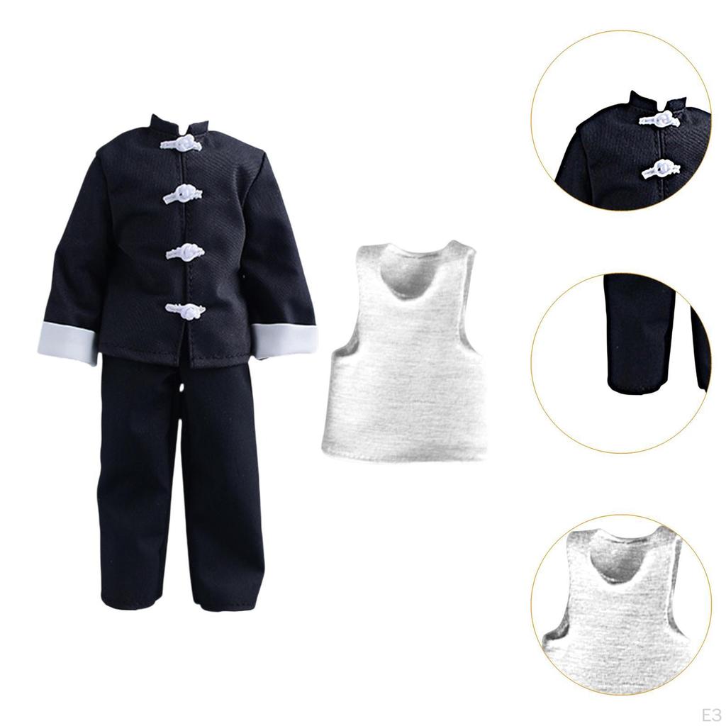 3 Pieces 1/12 Coat and Pants Vest, Handmade Doll Clothes, Miniature Clothing Costume for 6 Inch Male