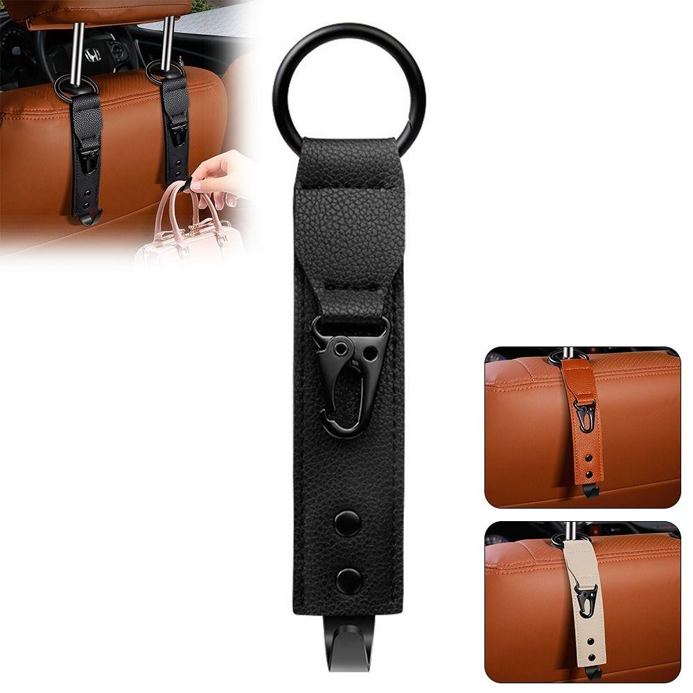 PU Leather Car Headrest Hook Adjustable Car Bag Hanger New Car Seat Hooks Car Interior Organizer