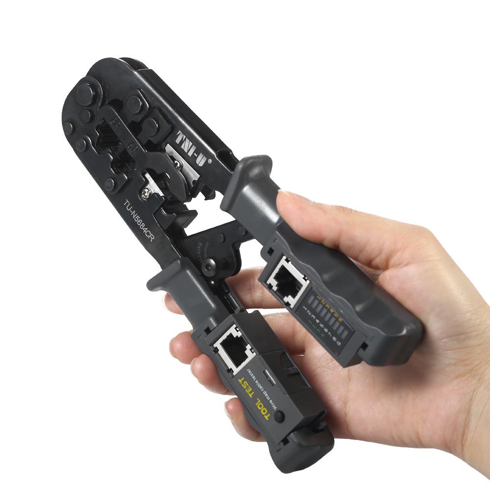 TNI-U TU-5684CR 2 In 1 Wire Crimping and Testing Pliers RJ11 RJ12 RJ45 Cable Crimper Wire Stripper C