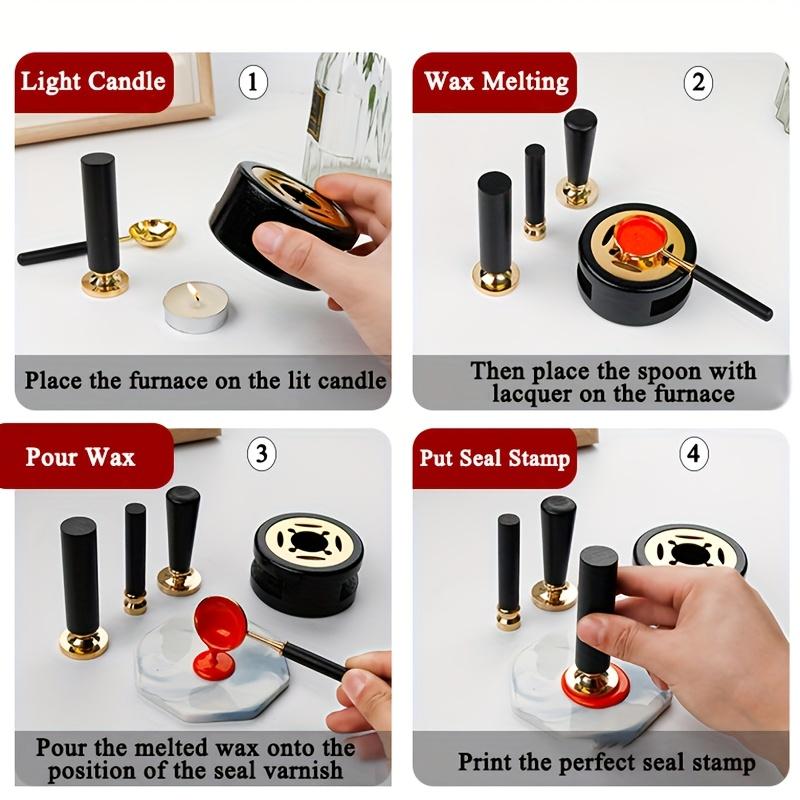 Набор для восковой печати 3 шт./упак. Инструмент для плавильной печи, нагреватель для восковой печати, набор штампов для восковой печати с ложкой для плавления воска для плавления восковой печати