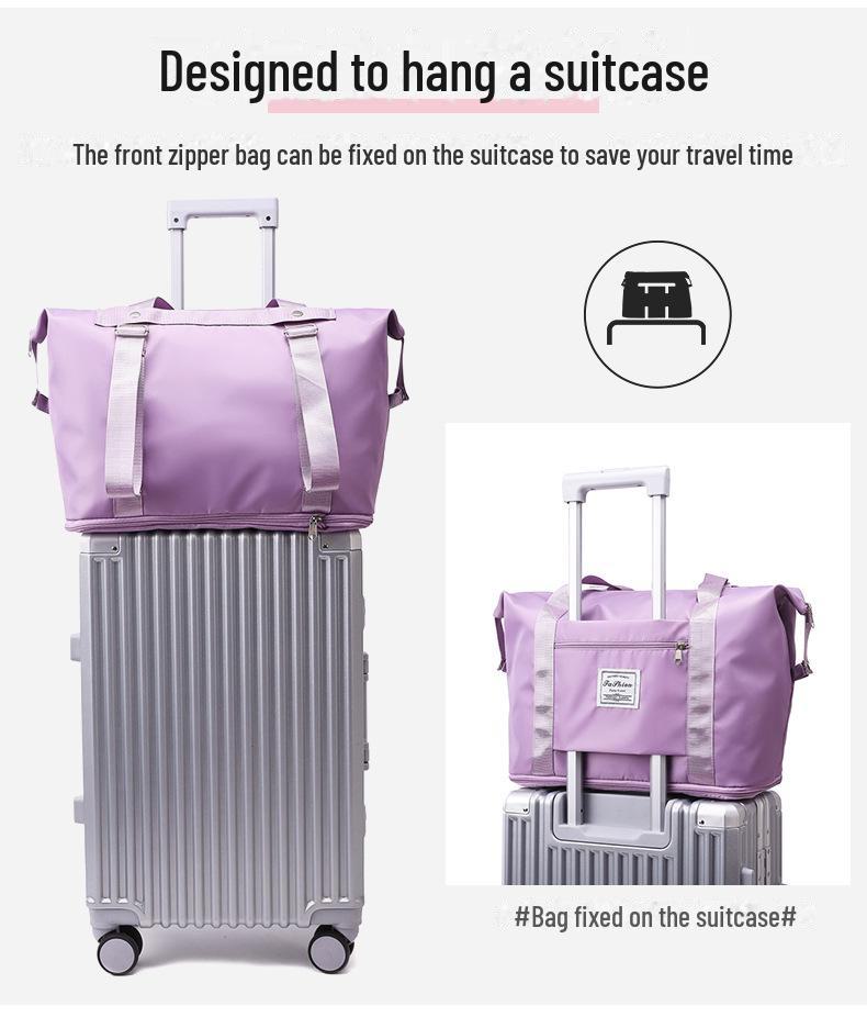 Женская деловая дорожная сумка: Портативный, вместительный чемодан с функцией разделения на сухое и влажное для одежды и спортивного снаряжения