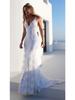 2025 Sexy V-Neck White Spaghetti Strap Evening Gown