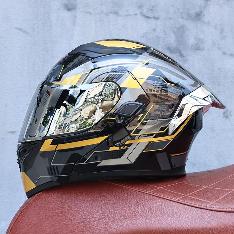 ORZ-Premium ABS Modular Motorcycle Helmet, Dual Internal & External Visor, Breathable Anti Impact Protective Gear for Riders