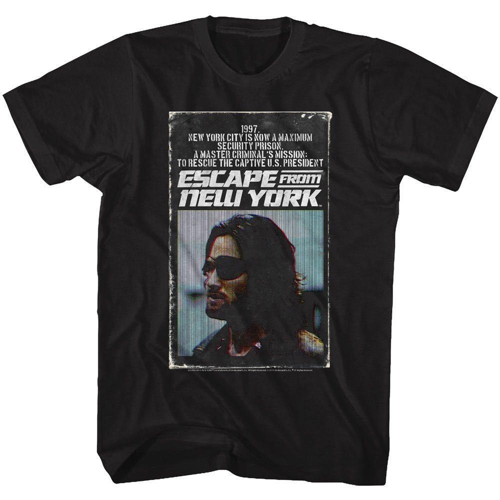 Escape From New York Mens T-Shirt SM5XL New Home VIDEO in 100% Black Cotton Unisex T-Shirt