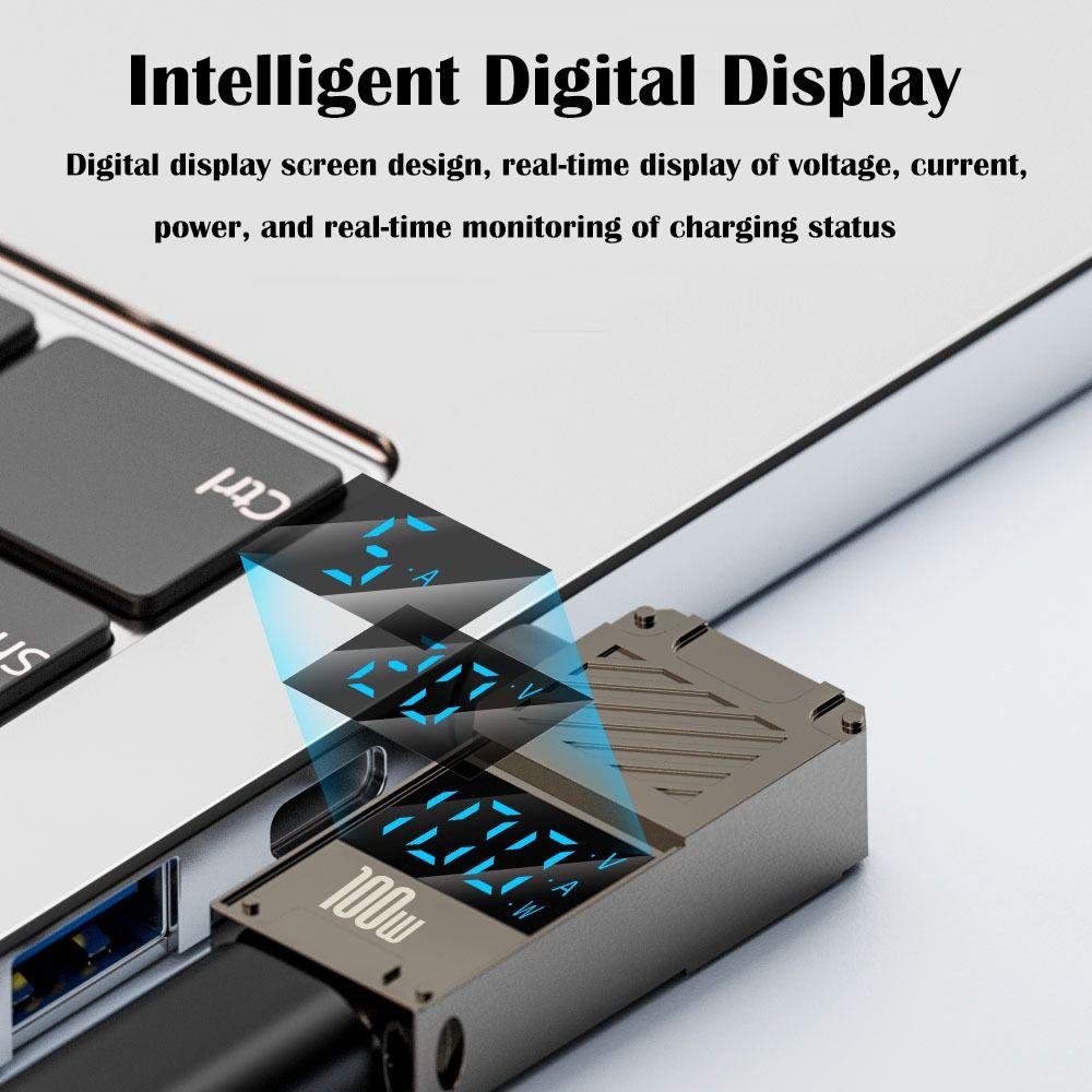 PD 100 Вт USB-C к DC Конвертер Цифровой дисплей Зарядное устройство для ноутбука Штекер для Lenovo/HP/Dell