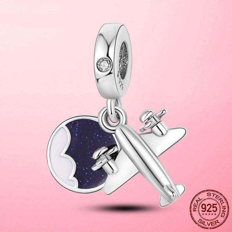 Горячая подвеска в виде сердца в виде компаса, подвеска в виде бусины, серебряная подвеска 925 пробы, оригинальный браслет MULA, сделай сам для изготовления ювелирных изделий