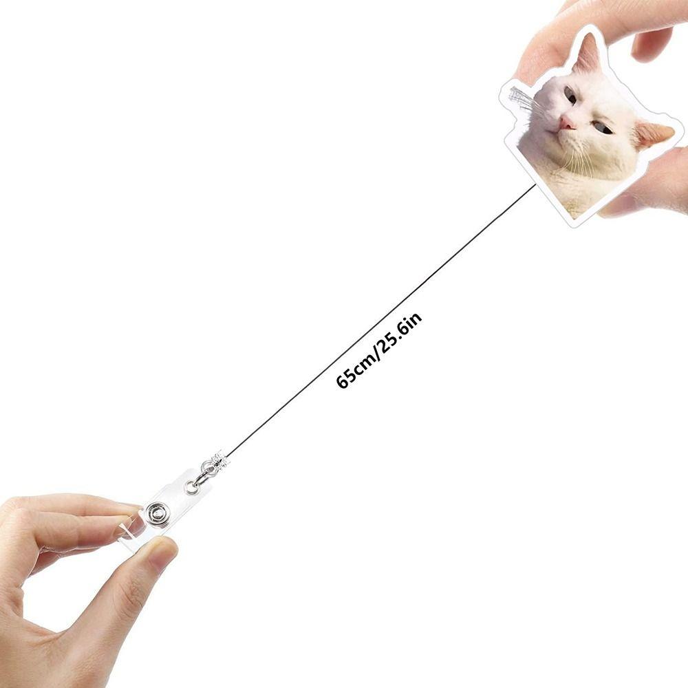 Акриловые мемы катушки для значков шнурок для удостоверения личности клипса забавный брелок для ключей с котом