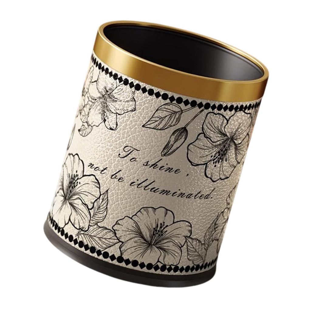 Round Trash Can Versatile Stylish Wastebasket for Living Room Bedroom Indoor