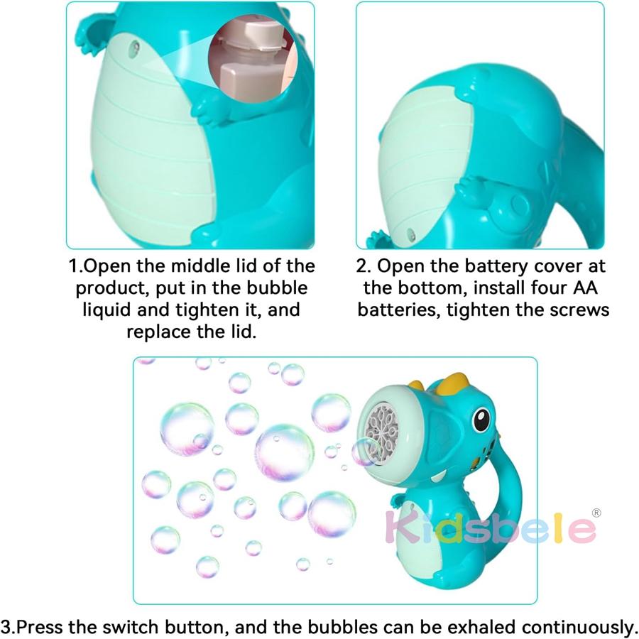 Дино Пузырьковая палочка для детей Подарки на день рождения Музыкальная и светящаяся Веселая пушка для выдувания пузырей Уличные игрушки динозавры Машина для пузырей