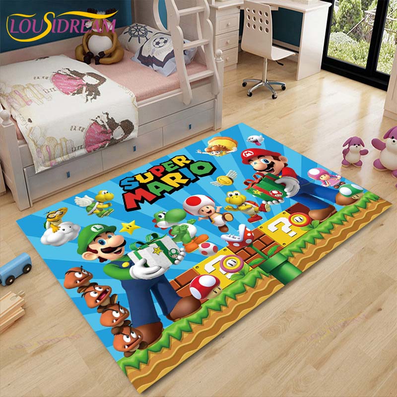 Ковер Mario Bros Аниме Ковер для гостиной Спальни Прикроватный Коврик Японская Кабинет Коврик под Компьютерный Стул Домашний Модный Коврик для Пола Ковер