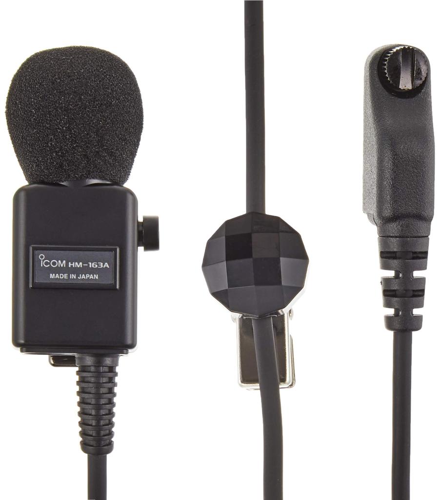 Icom Tie Pin Microphone with Waterproof Switch HM-163A connector/PTT