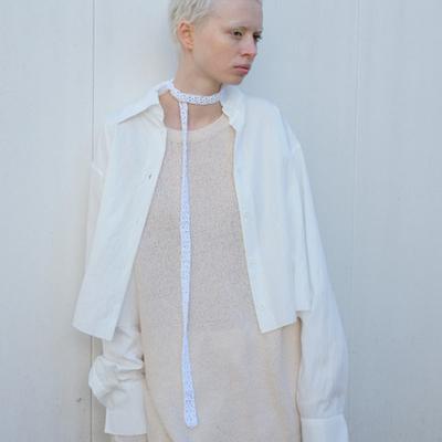 NOTHINGEVERYTHING KNITTED SCARF IN WHITE