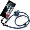 Case - BOOLING - for Samsung Galaxy S22 Ultra - Shockproof Protection - Detachable Lanyard - Blue Silicone