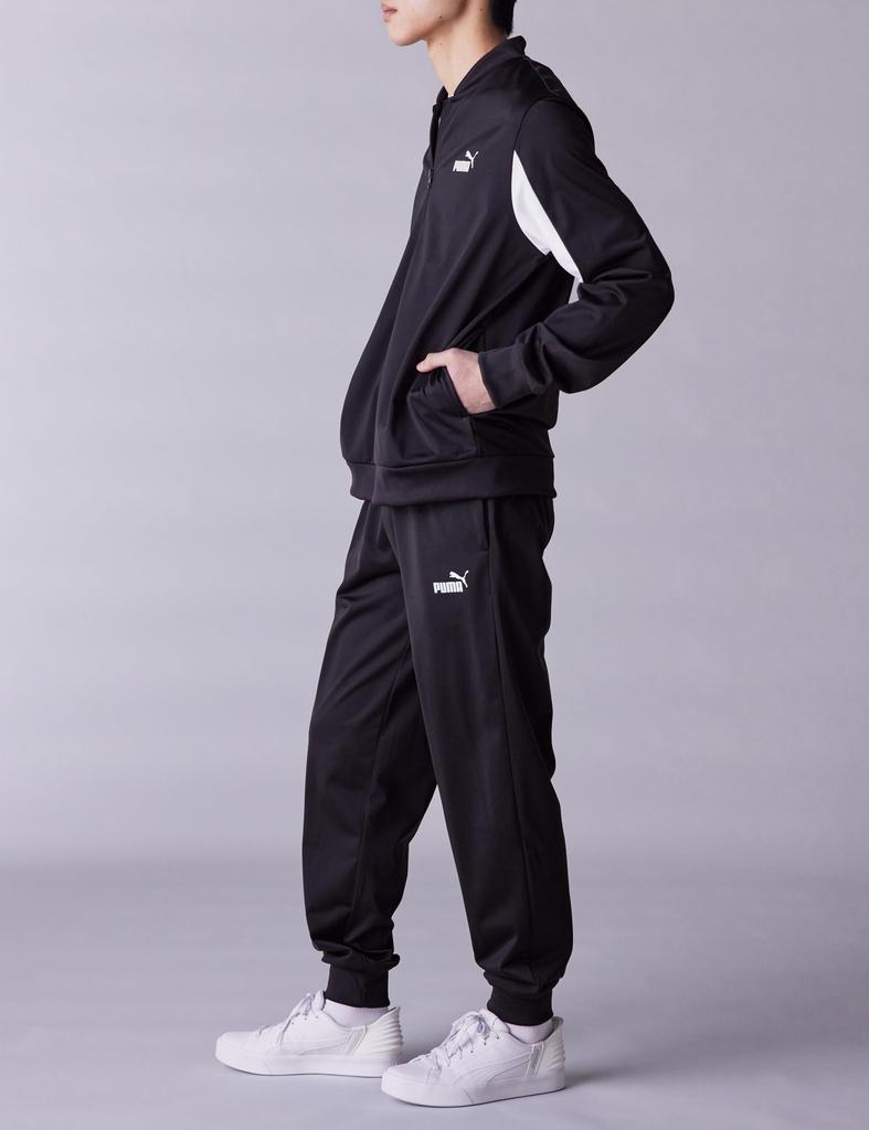 Повседневный спортивный комплект: верх и низ, джерси из полиэстера, бейсбольный костюм 687656 25 цвет черный L [PUMA] мужской весна/лето (01)