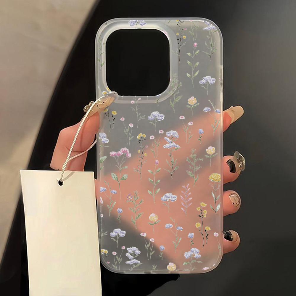 Чехлы для мобильных телефонов iPhone 11 13 15 Pro Max 12 14 Pro Max Чехол для iPhone 16 15 Plus 13 Pro 12 Матовая текстура с рисунком в виде мультяшных цветов
