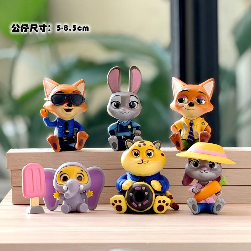 Zootopia Figure Set 4 Styles, Cute Cartoon Animal Characters PVC Collectible Model Toys, Best Gift for Kids Fans