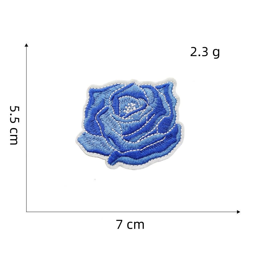 Персонализированная тканевая наклейка серии «Синий», граффити-декор, мультяшная, для гитары, чемодана, компьютера, вышивка, термоклейкая наклейка