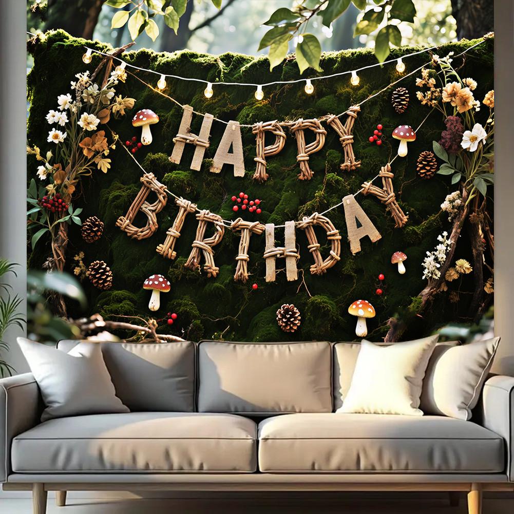 Красочный гобелен 'С Днем Рождения' Шары Радуга Дети Девочка Украшение на День Рождения Баннер Детская Вечеринка Фон для Фото Реквизит