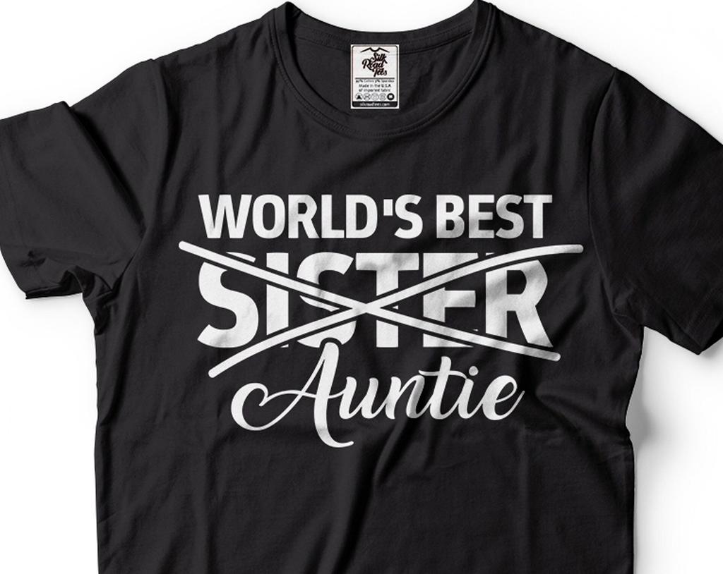 World's Best Auntie Shirt Aunt Gift Auntie Shirts New AunT-Shirt Promoted To Auntie Tee Sister AunT-Shirt Funny Aunt Tee Auntie Gift Tee