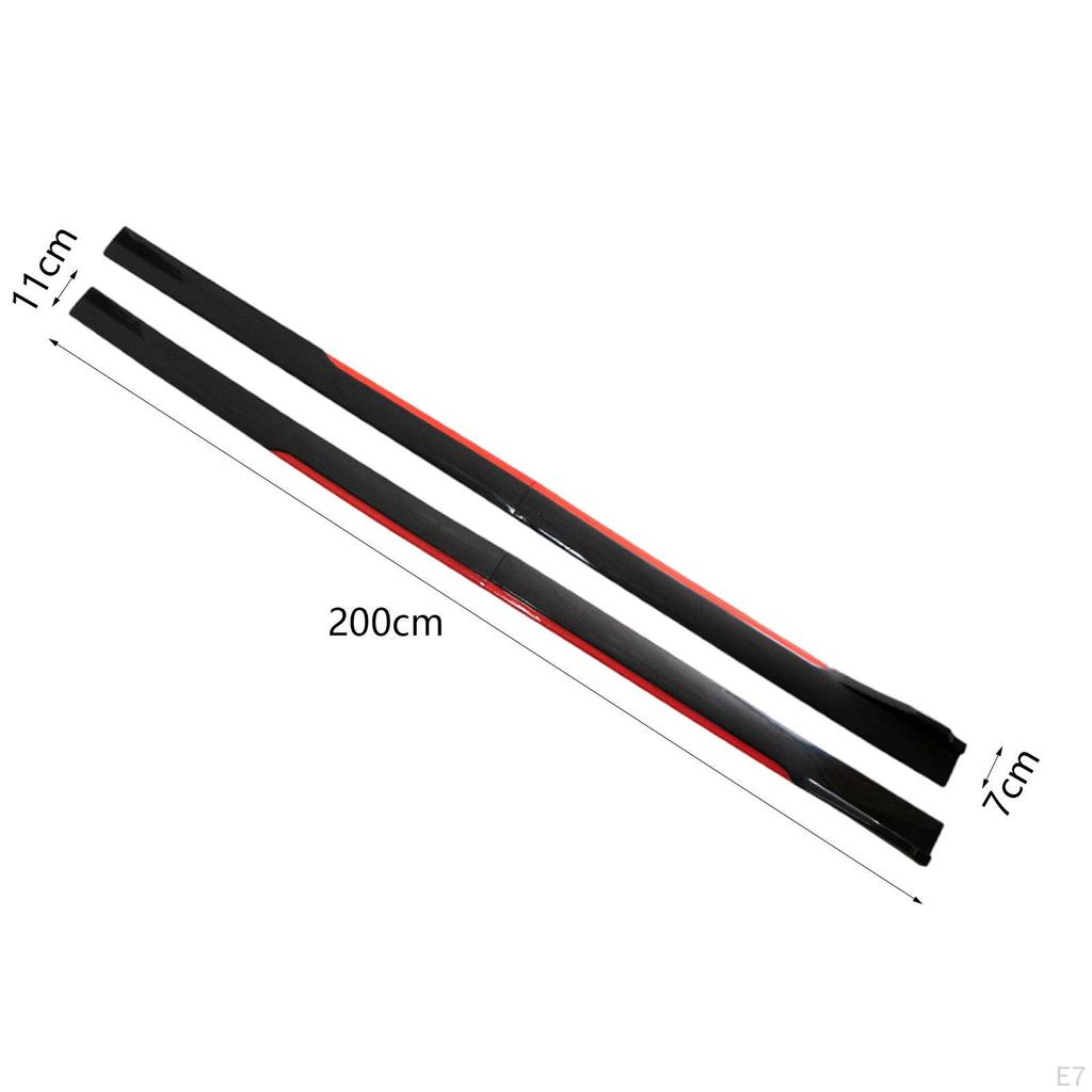 2 Pieces Car Side Skirts 2M Professional Replacement Easy To Install Accessories Universal for Truck