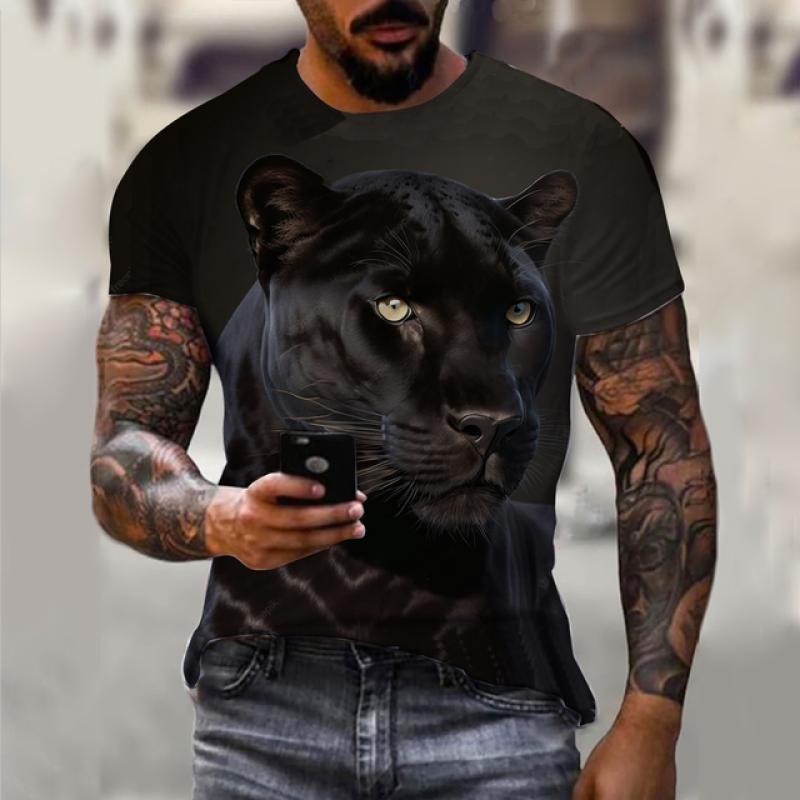 Мужская футболка с 3D принтом животных в стиле хип-хоп, винтажная одежда в стиле Харадзюку, модные топы с круглым вырезом и короткими рукавами, футболки большого размера