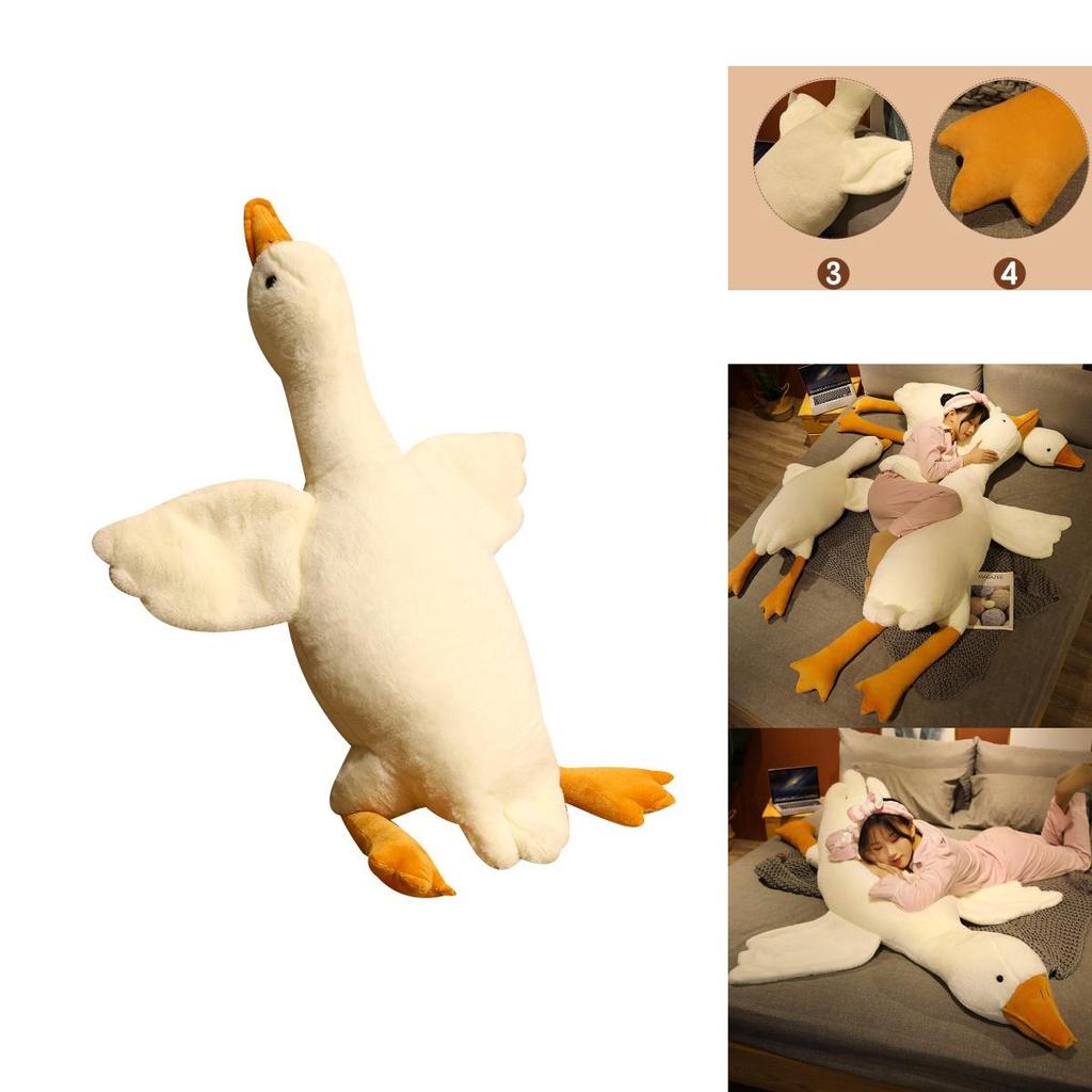 Magnificent White Goose Plush Sleeping Toy Soft Cushion Gift