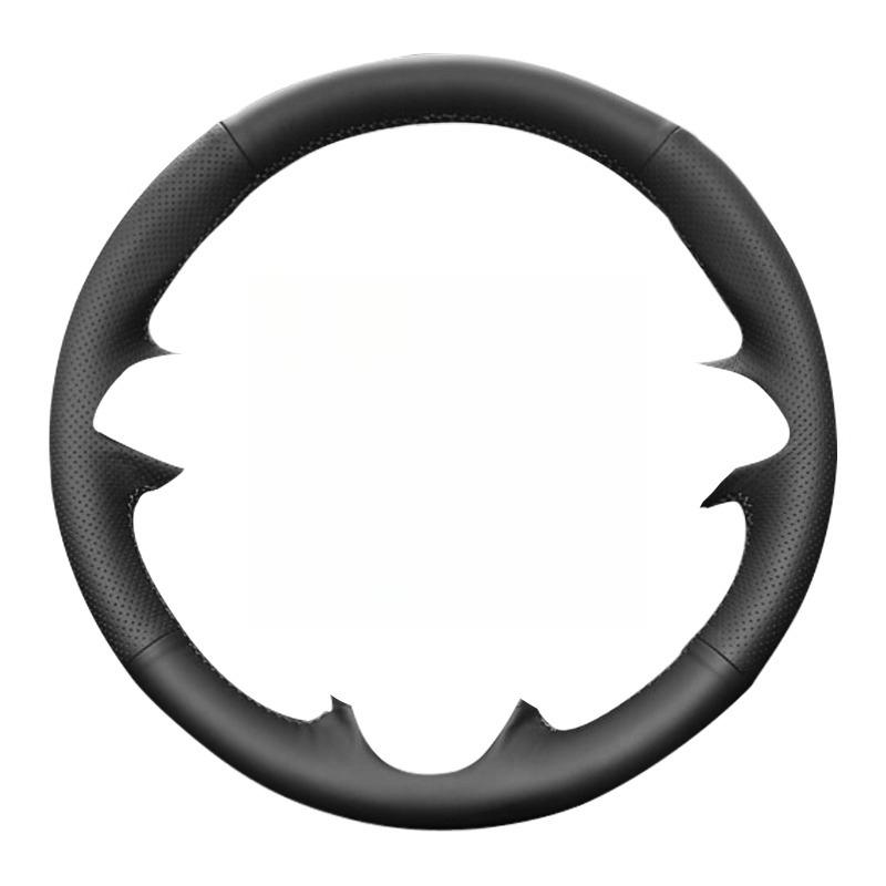 Для Mitsubishi Outlander Lancer X 10 2007-2015 ASX 2010-2013 Черно-коричневая кожаная накидка на руль автомобиля, сшитая вручную