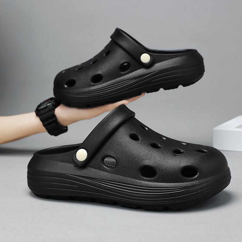 Модные мужские сандалии шлепанцы для мужчин обувь для мужчин плоские сандалии обувь с отверстиями нескользящая толстая подошва для дома и улицы износостойкая новая