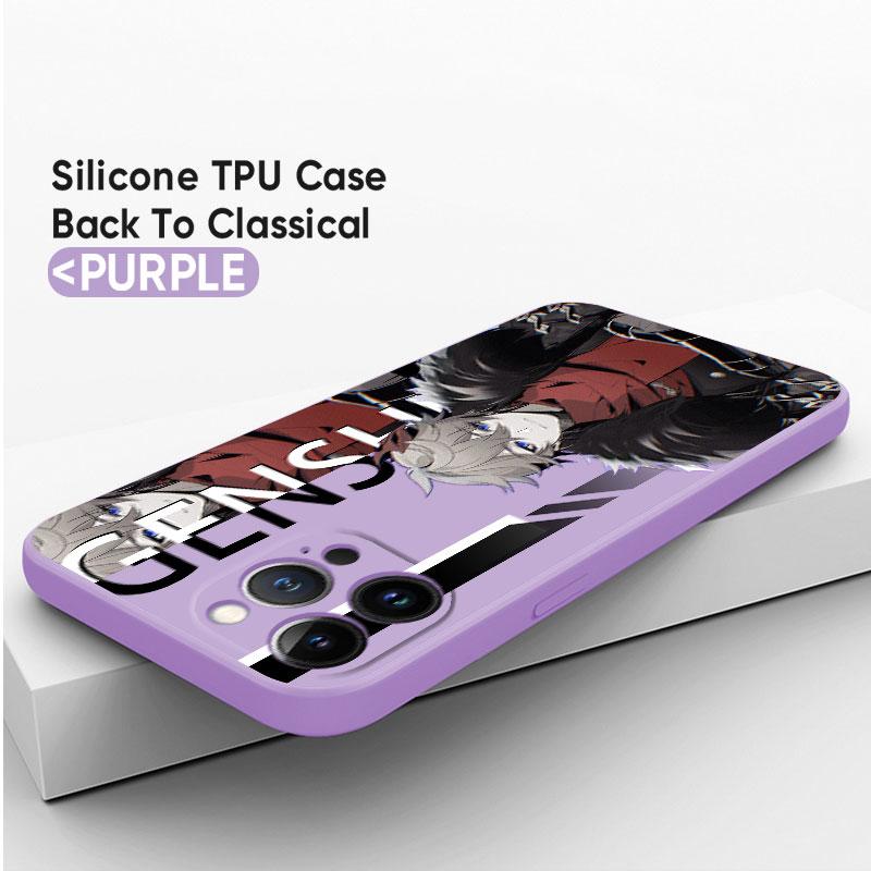 Genshion Impact Tartaglia Anime Case For Samsung Galaxy S21 5g S10e S23 Ultra S20 Fe S10 S22 S9 Plus S8 Square Liquid Cover