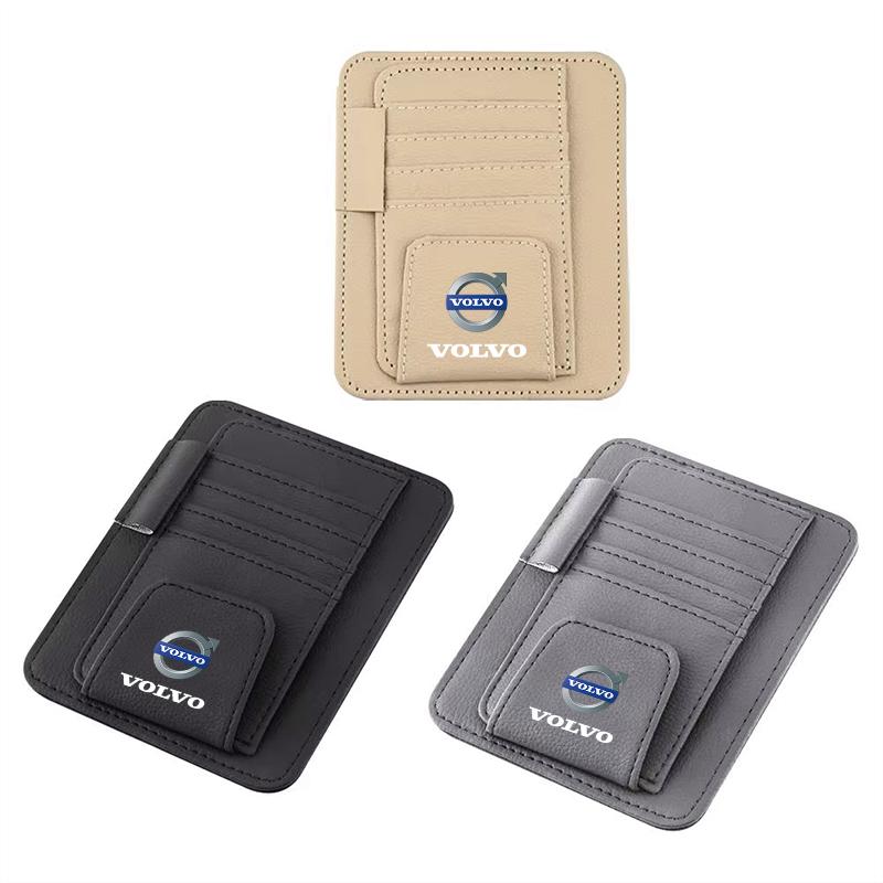 For Volvo XC90 XC60 V50 S60 V70 V60 V40 S90 olestar AWD XC40 S80 T6 Car Sun Visor Ticket Storage Bag Card Bag Sunglasses Holder