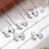 Sterling Silver Butterfly Necklace, Natural Gemstone Pendant for Ladies Gift