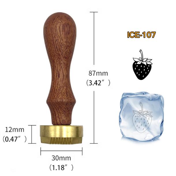 Ice Stamp With Removable Brass Head & Wood Handle - Vintage 1.18" Branding for Cubes, Cocktails, Whiskey, Mojito Drinks - Bar Making DIY Crafting