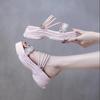 Two Wear Sandals Women's All-match Thick Bottom Heightening Light and Comfortable Outer Wear Sandals and Slippers Pearl Decoration