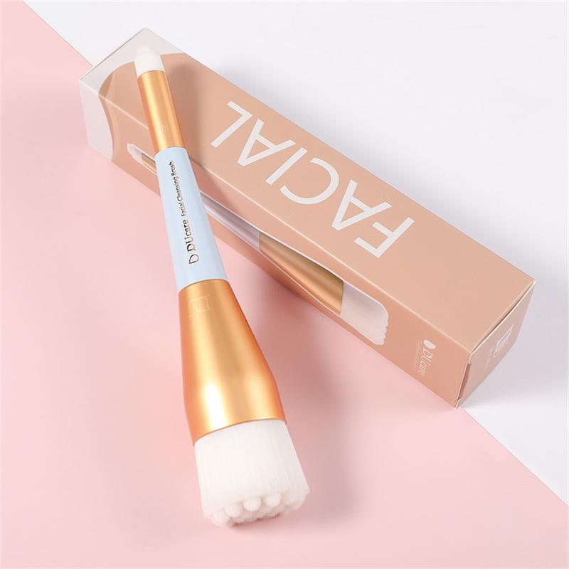 DUcare Face Makeup Brushes 1Pcs Duo End Facial Cleaning Brush Foundation Buffer and Face Concealer Powder Cosmetic Makeup Brush Tools
