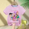 Children's Clothing Fashion Cartoon Print Short-sleeved Top Casual Loose T-Shirts Girls