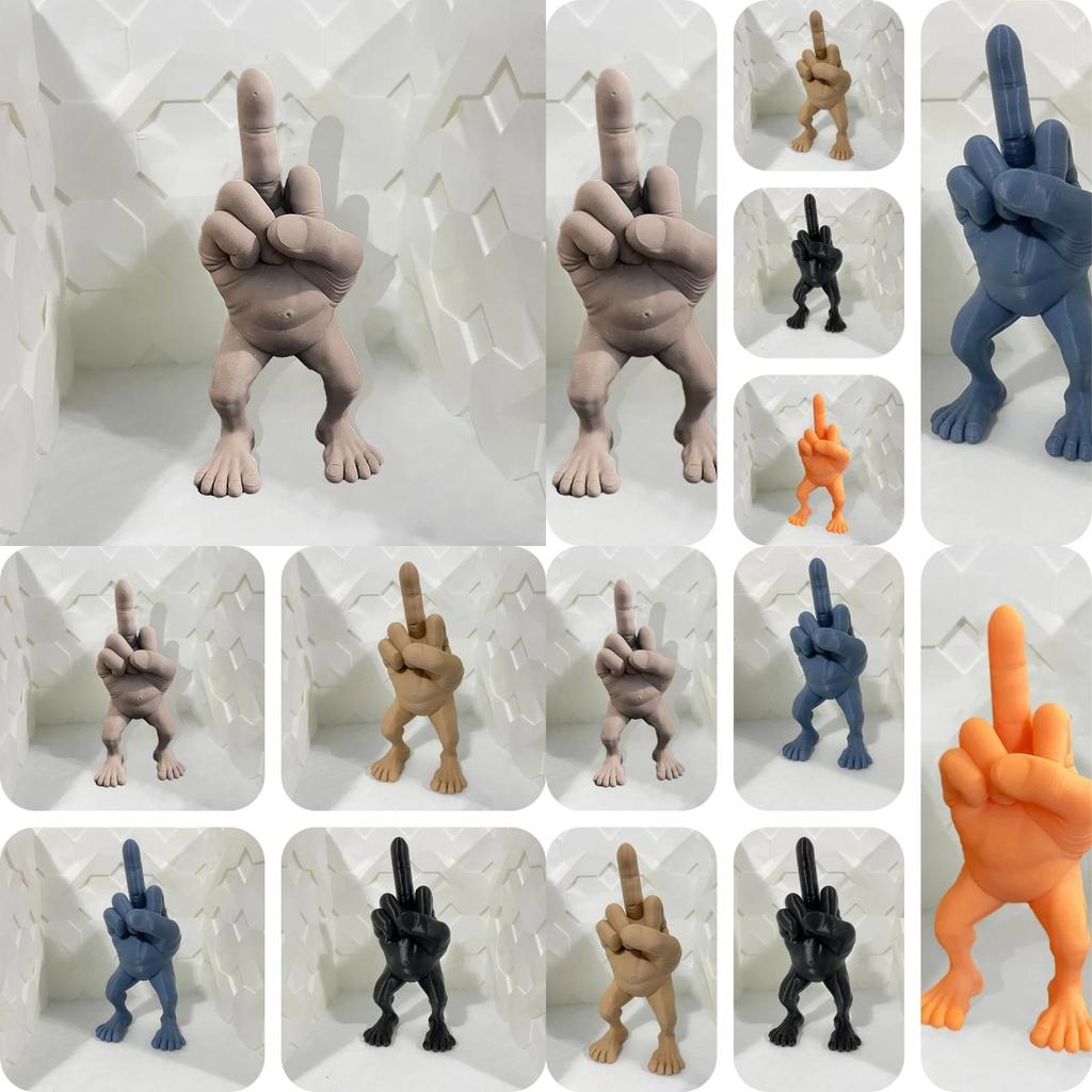 Креативное темно-синее украшение для офисного стола, юмористическая фигурка из смолы в виде среднего пальца