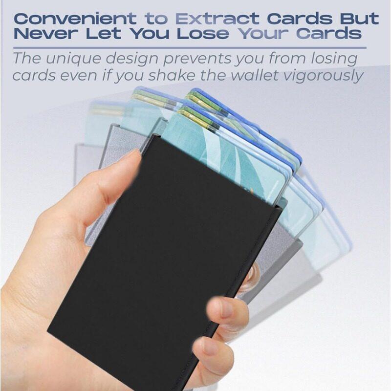 Large Capacity 6/10 Cards Holder, Men High Quality Credit Card Holder, Slim Card Case Anti-theft-RFID Auto Pop Up Travel Thin Wallets for Men