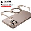 Magnetic Metal Phone Case For Iphone 13 14 15 16 Pro Max Stand W Shape Phone Cover Aluminum Alloy Holder Frameless Cooling Shell