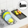 Over The Sink Colander Dish Drying Rack Storage Rustproof Retractable Drain Basket