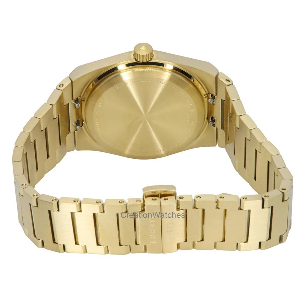 Tissot Женские часы PRX из нержавеющей стали золотистого оттенка с циферблатом цвета шампанского, швейцарские кварцевые T137.210.33.021.00 100M