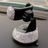 ABS Rhinestones Crystal White Car SUV Dashboard Telephone Mount w/Air Vent Base