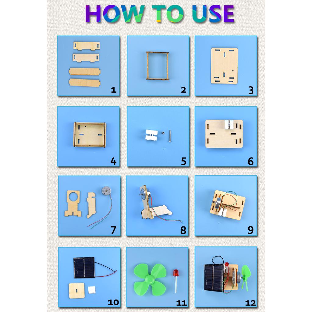 Модель вентилятора с питанием от солнечной и ветровой энергии, набор «сделай сам», научные игрушки для детей, комплект образовательных моделей ручной сборки, деревянные игрушки, подарок