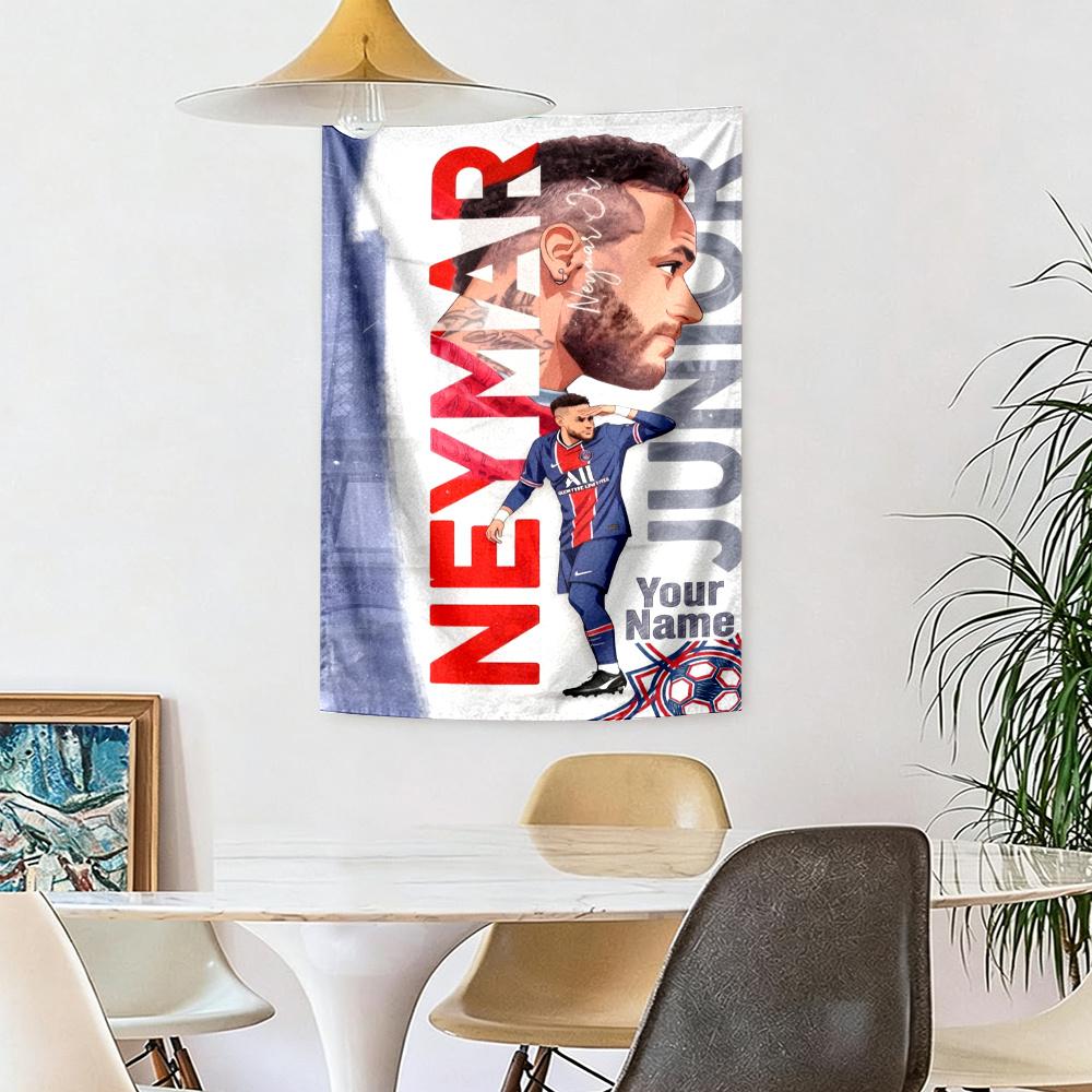Neymar Jr Soccer Artwork Aesthetic Tapestry Rustic Farmhouse Suitable For Dorm Wall Reading Corner Balcony Indoor Boho Decor Gift For New Home