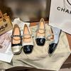 Single Shoes Women's Flat Bottom Inner Height Increase Evening Gentle Shoes with Skirts Shallow Mouth Mary Jane Shoes